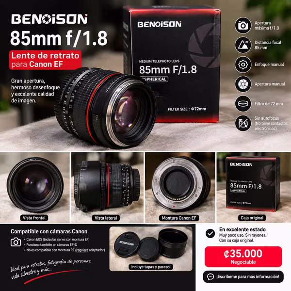 Sell lens BENOISON 85mm F / 1.8,