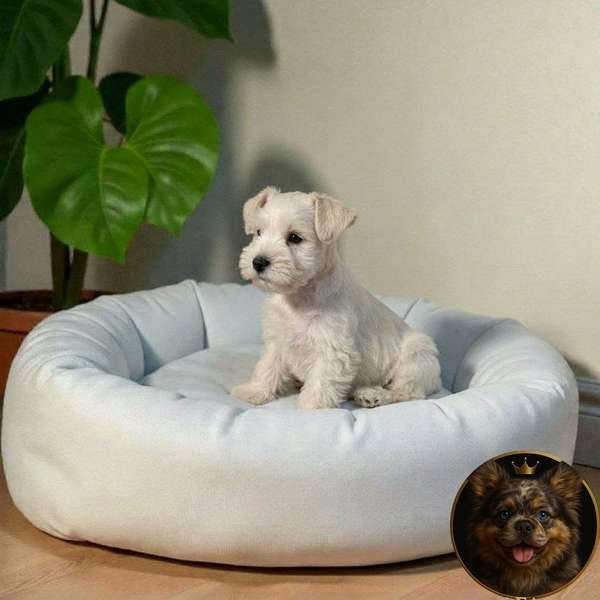 Cachorro Schnauzer Blanco y Black Silver / Miniature Schnauzer White and Black Silver disponible