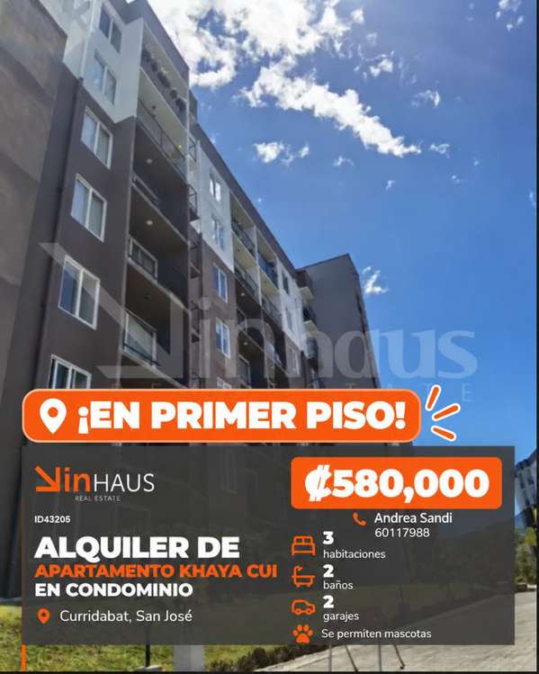 ALQUILER APARTAMENTO KHAYA CURRIDABAT