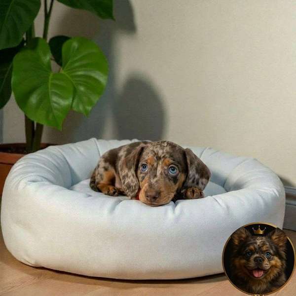 Cachorro Salchicha Miniatura Arlequín Chocolate / Miniature Dachshund Dapple Chocolate disponible