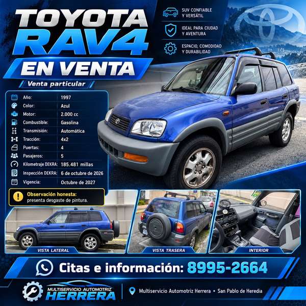  ¡TOYOTA RAV4 1997 EN VENTA!
