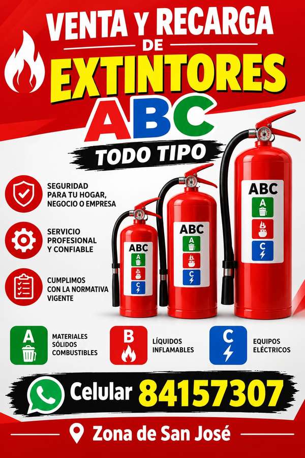 Venta y Recarga de Extintores ABC todo tipo