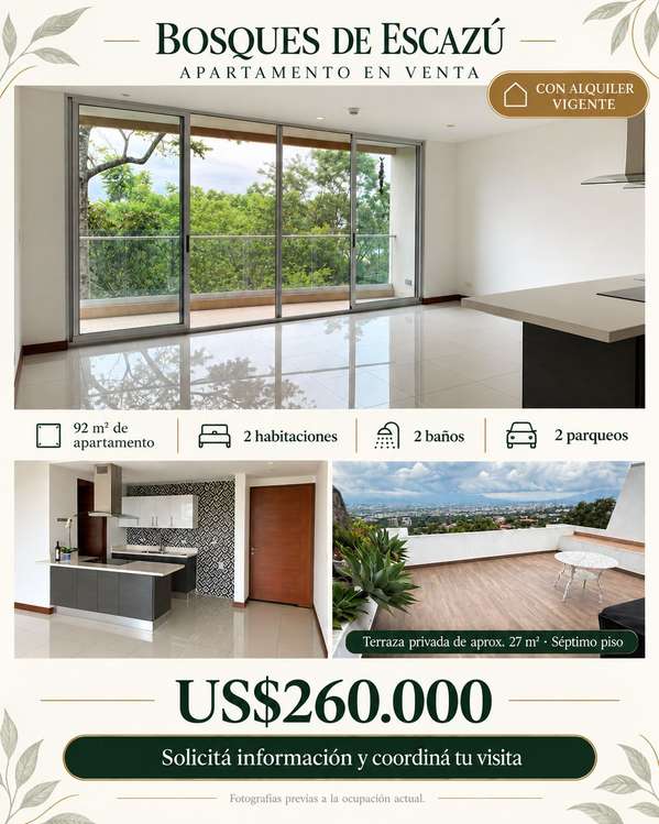 Apartamento en Venta Condominio Bosques de Escazú