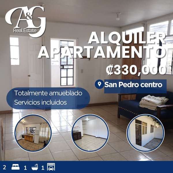 Alquiler apartamentos amueblados San Pedro centro. Serv Incluidos 