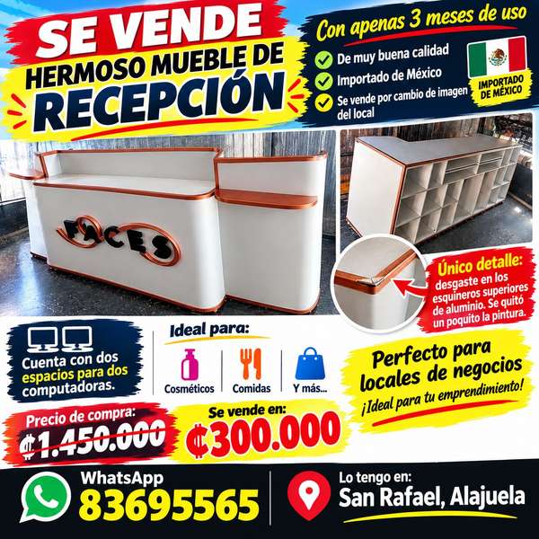 Se vende mueble para recepción 