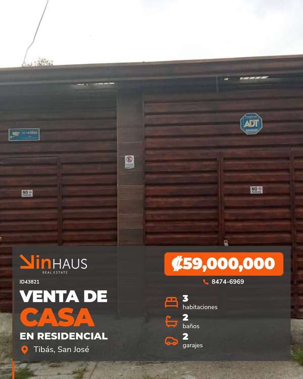 Se Vende Casa en Tibas la Florida /RA