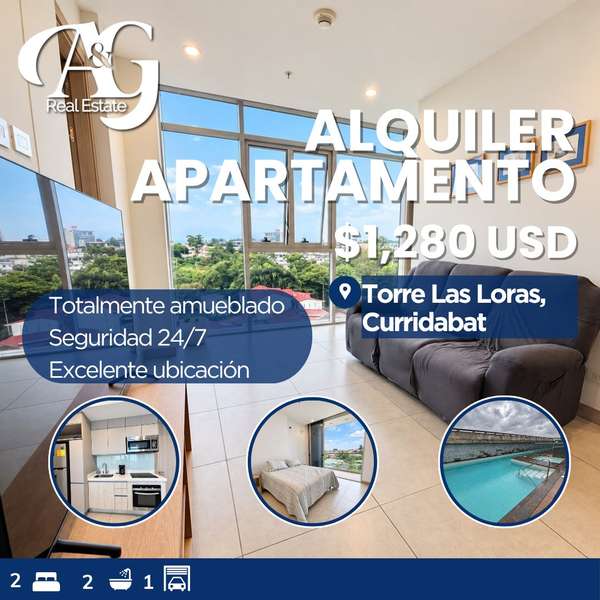 Alquiler apartamento amueblado, Torre Las Loras, Curridabat. ACA146