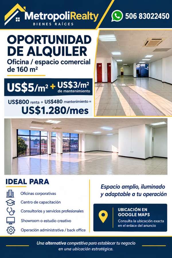 Alquiler de Oficina Edificio Maria Luisa/Barrio Pitaya/ San jose