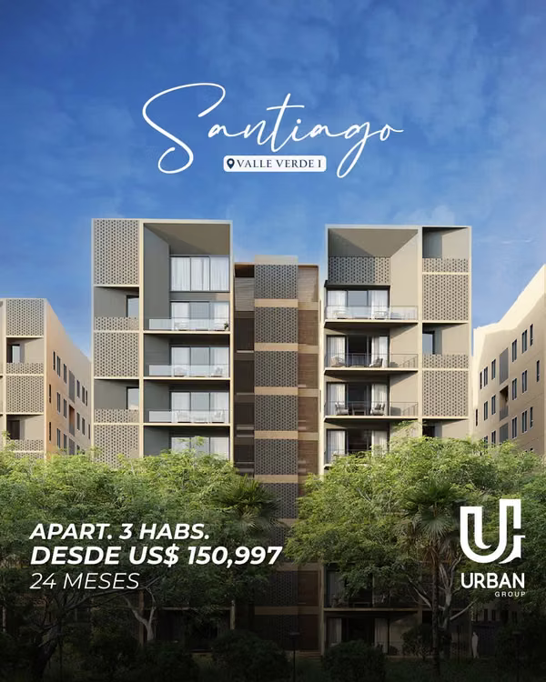 Apartamentos de 3 Habitaciones desde US$150,997 en Santiago