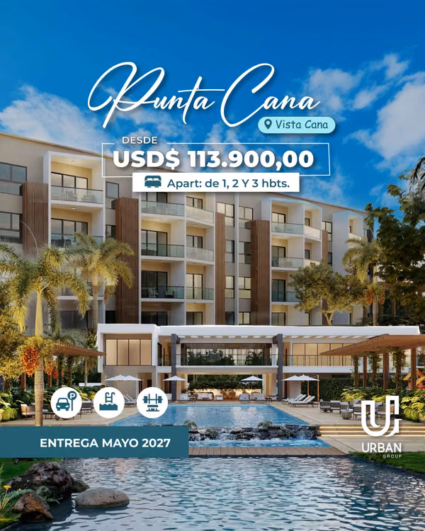 Apartamentos de 1, 2 & 3 Habitaciones en Vistacana Punta Cana