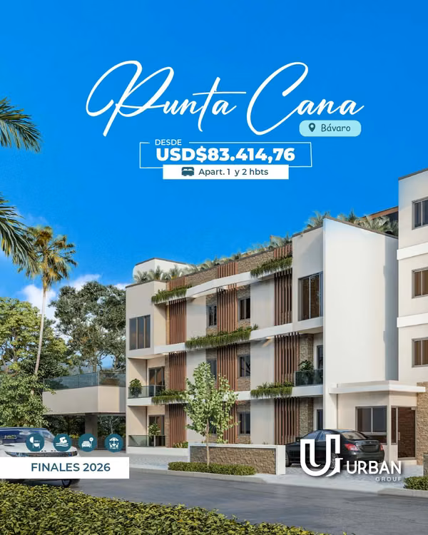Apartamentos de 1 & 2 Habitaciones en Punta Cana