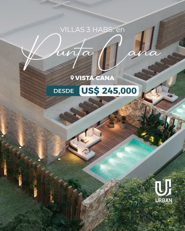 Villas De 3 Habitaciones desde US$ 245,000 En Vistacana