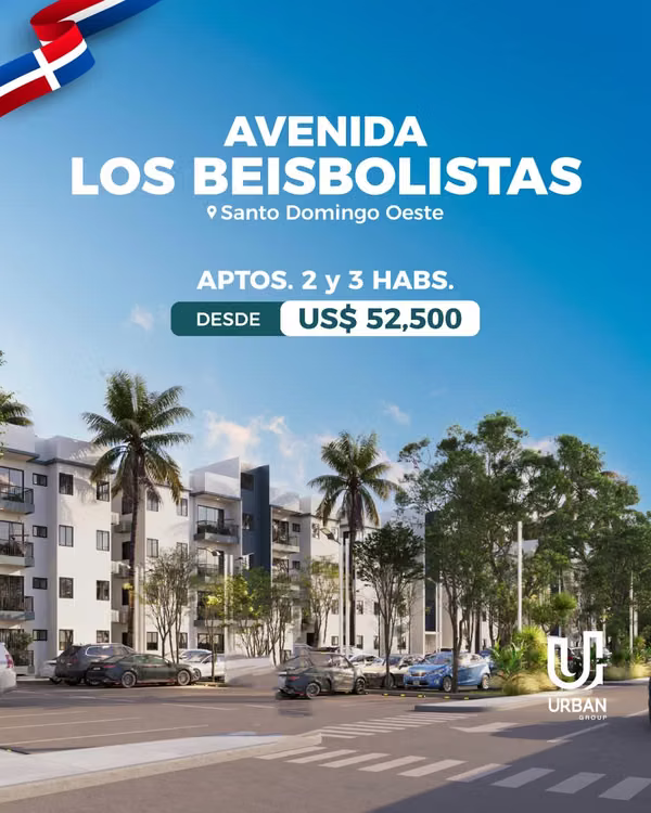 Apartamentos de 2 y 3 Habitaciones desde US$ 52,500 en Santo Domingo Oeste