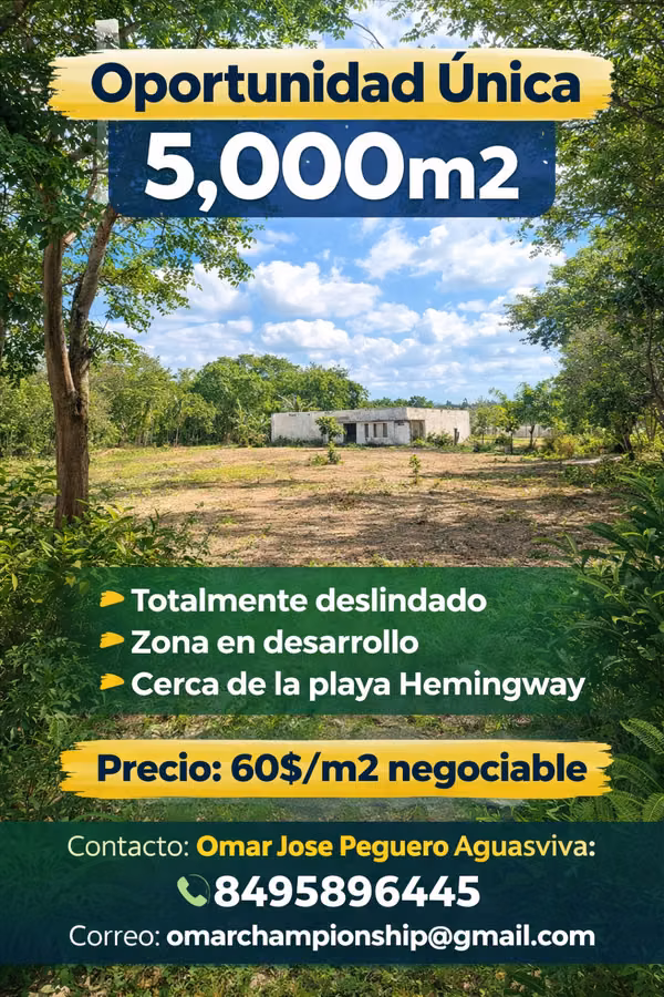 ¡¡Oportunidad única: Solar de 5,000 m² en Juan Dolio con acceso directo a la Autovía!!