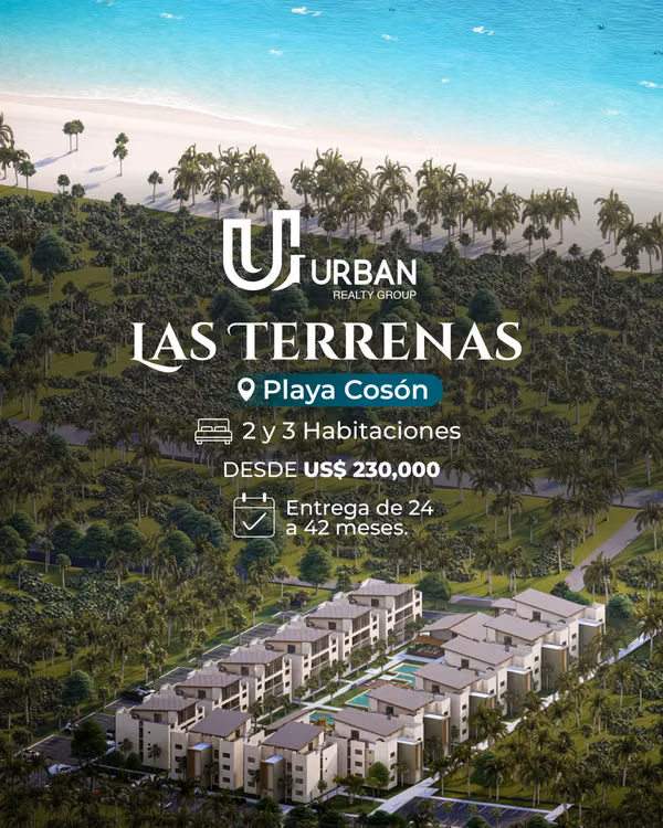 Apartments in Coson Las Terrenas 200 metres from the beach