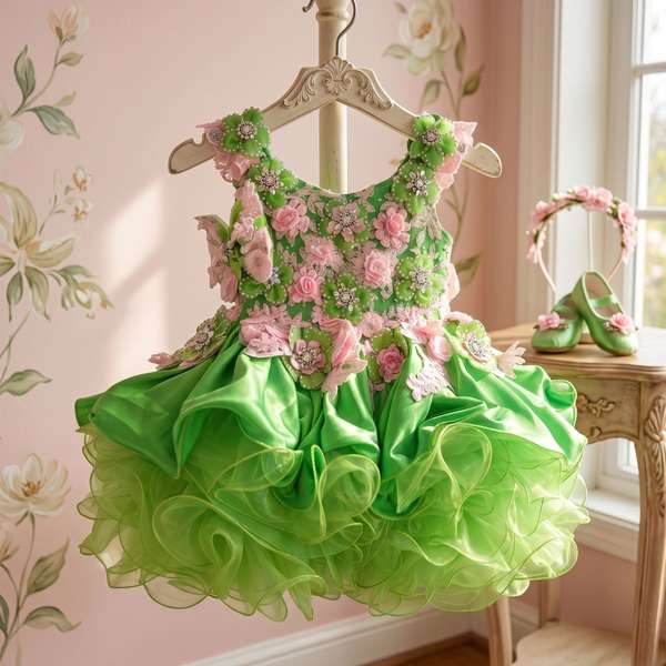 Vestido festivo para niñas de aproximadamente 2 a 5 años. Nuevo.