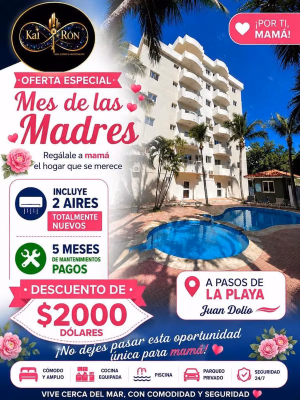 múdate ya con poco en juandolio a 3 minuto a pie de la playa