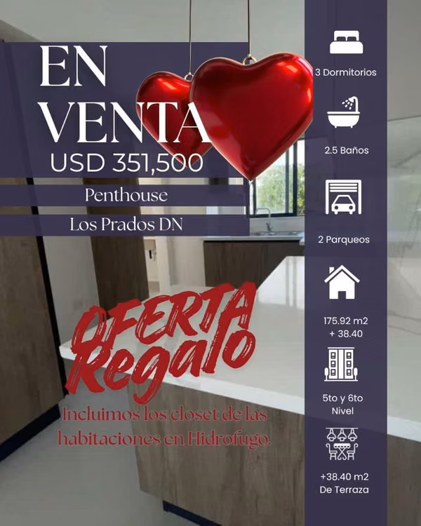 Penthouse for sale in Los Prados National District