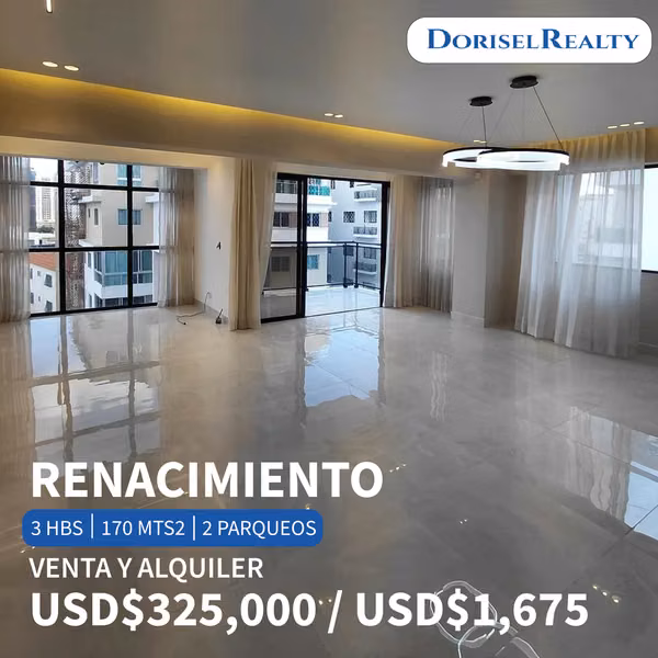 VENTA Y ALQUILER DE PRECIOSO APARTAMENTO EN RENACIMIENTO