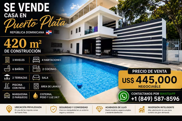 Se vende Casa en Puerto Plata