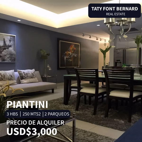 ALQUILER DE EXCLUSIVO APARTAMENTO EN LO MEJOR DE PIANTINI