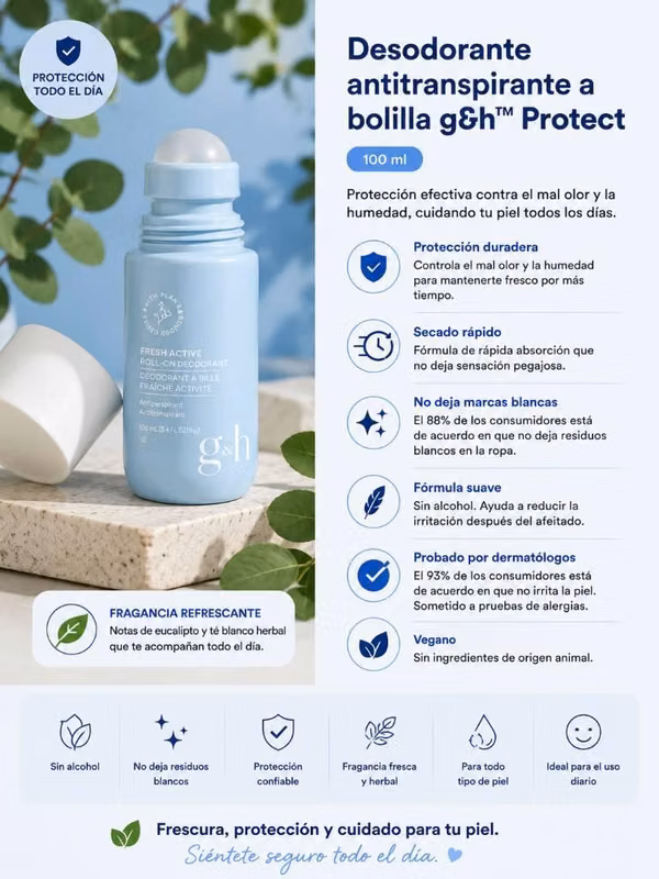 Antiperspirant deodorant g & amp; h ™ Protect 100ml