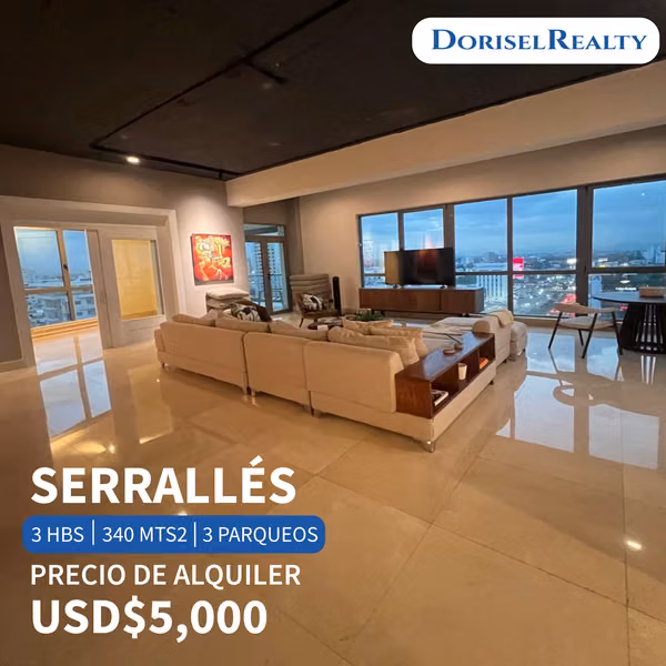 ALQUILER DE EXCLUSIVO APARTAMENTO AMUEBLADO EN SERRALLÉS