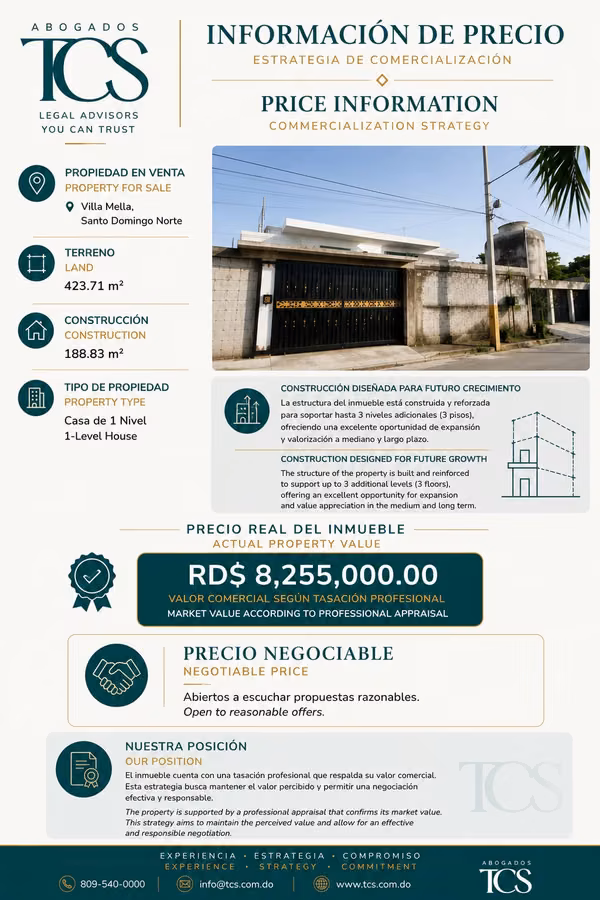 ¡CASA EN VENTA – Villa Mella, Santo Domingo Norte!