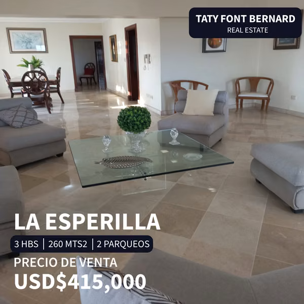 VENTA DE PRECIOSO APARTAMENTO CLASICO EN LO MEJOR DE LA ESPERILLA