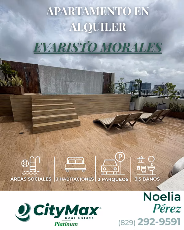 Apartamento en Alquiler en Evaristo Morales | 145.9 m² | 3 Habitaciones