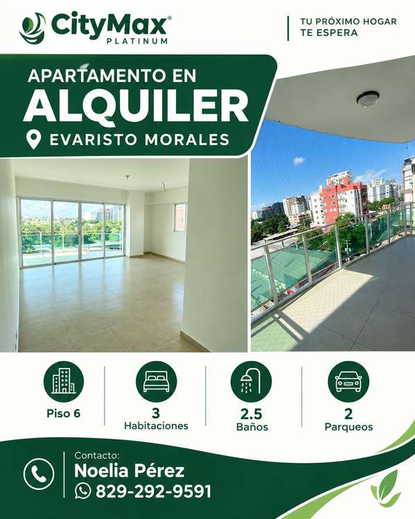 Apartment for rent, 3 rooms - Evaristo Morales