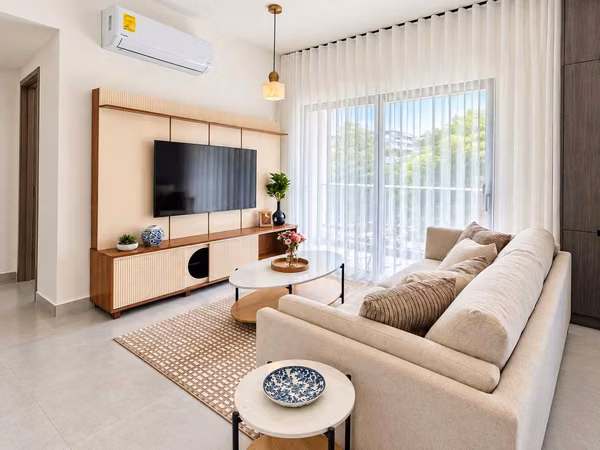 Furnished apartment in Venta-124; in Aesanche Naco with swimming pool and gym.