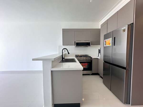 APARTMENT WITH A WHITE LINE OF A ROOM