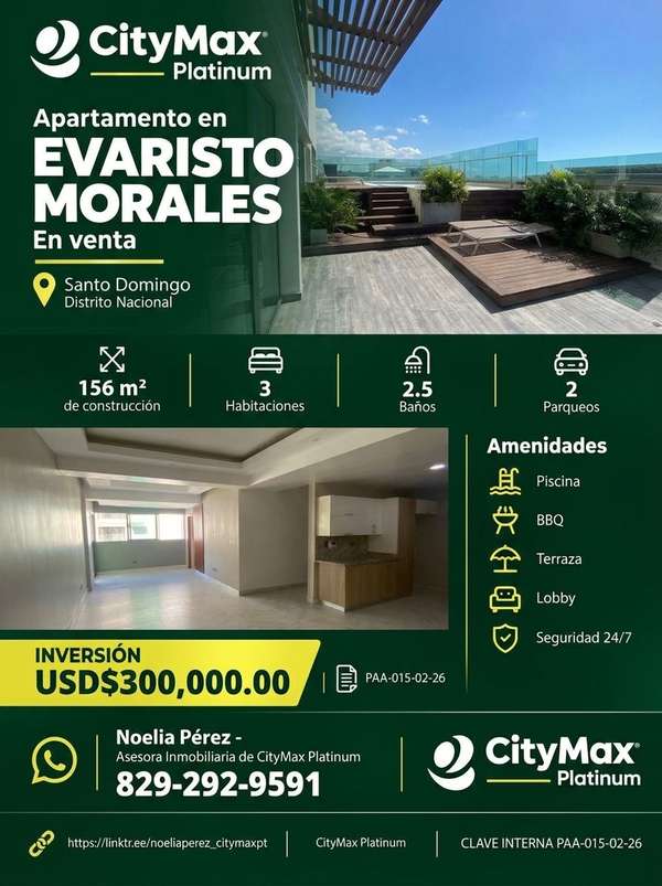 Family Apartment, 156.97 m ² - 124; 3 Rooms - 124; Evaristo Morales