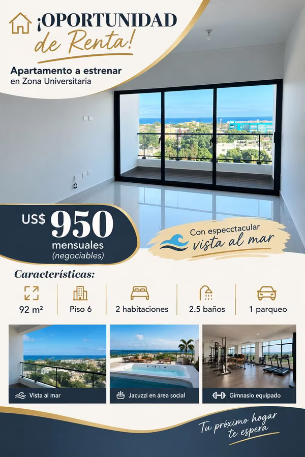Apartment for rent with sea view - 124; university area