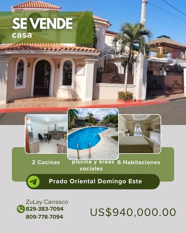 CASA MANSIÓN EN VENTA – PRADO ORIENTAL Santo Domingo Este  