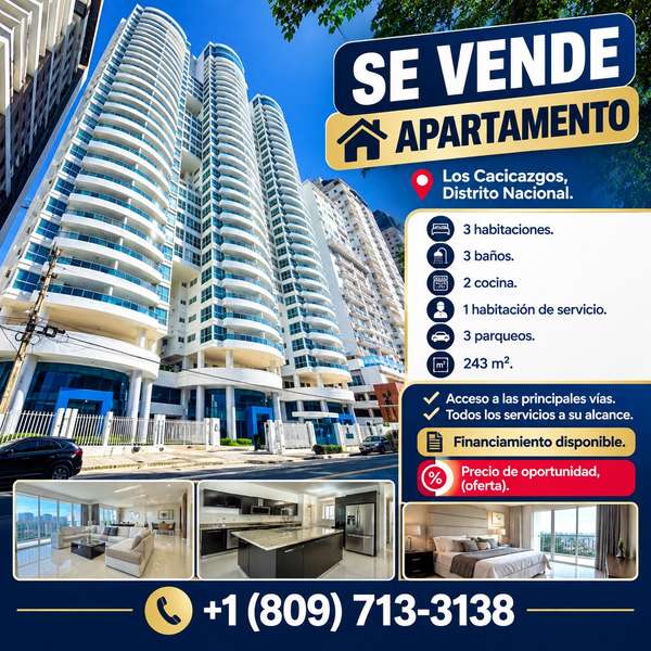 Apartamento en venta en Los Cacicazgos, Distrito Nacional, República Dominicana.