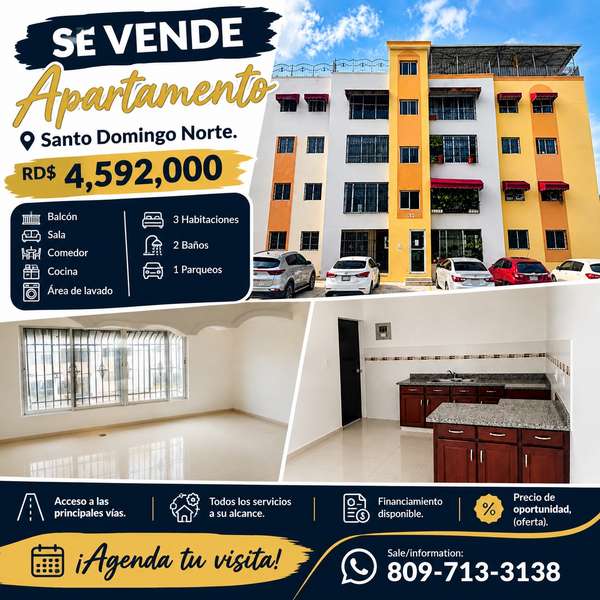 Ciudad Modelo Mirador Norte, Santo Domingo Norte. Apartamento en venta 