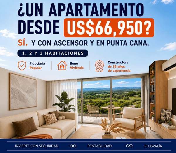 Apartamentos con ascensor en Punta Cana 