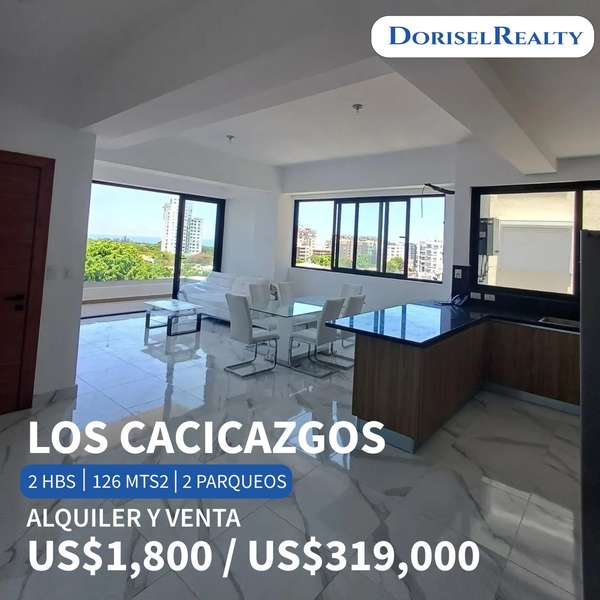 VENTA DE MARAVILLOSO APARTAMENTO EN LO MEJOR DE LOS CACICAZGOS