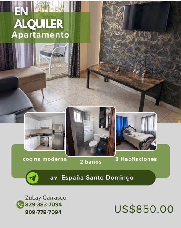 APARTAMENTO EN ALQUILER Avenida España,  Santo Domingo Este
