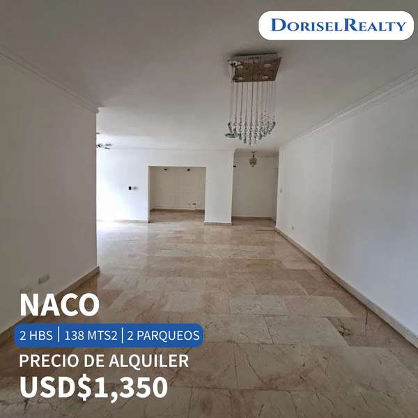 ALQUILER DE EXCELENTE APARTAMENTO EN LO MEJOR DE NACO