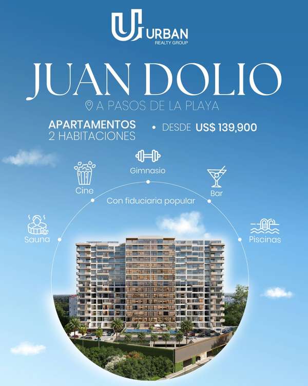 Apartamentos de 2 habitaciones a pasos de Playa Juan Dolio