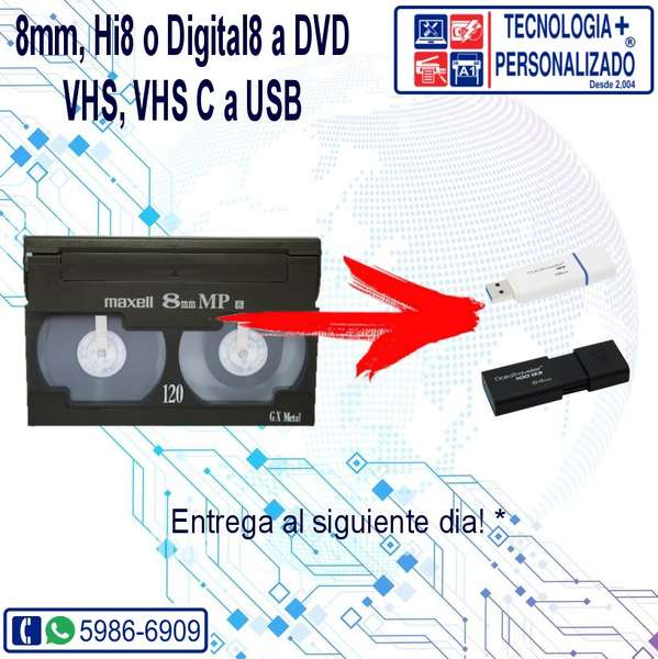 VHS o VHS C a USB. Urgente en Parroquia Zona 6