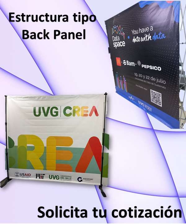 Back Panel, lona full color, estructura tipo back panel