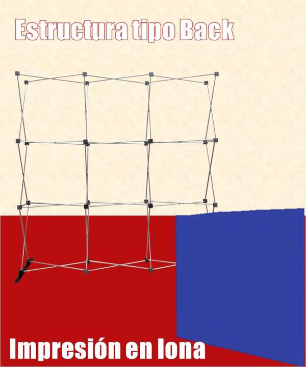 Back panel, mantas vinilicas, estructura publicitarias