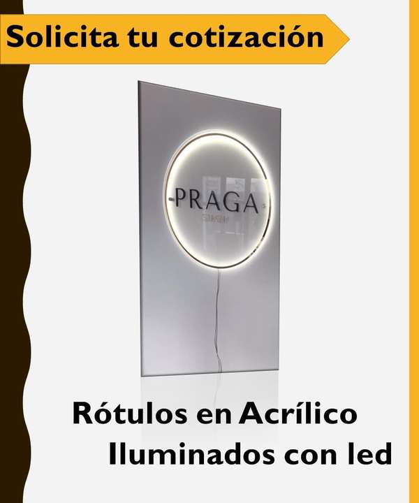 Acrilico, luz led, rotulos iluminados con led