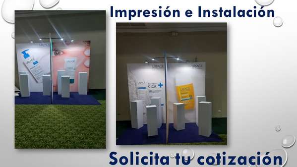 Mantas vinilicas, PVC, estructuras metalicada, stand