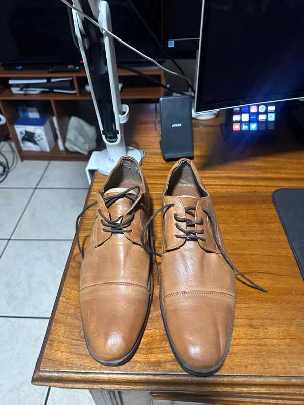  En venta: Zapatos Oxford Evolution de cuero color gena