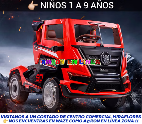 CABEZAL DE CAMIÓN ELÉCTRICO PARA NIÑOS DE 1 A 9 AÑOS